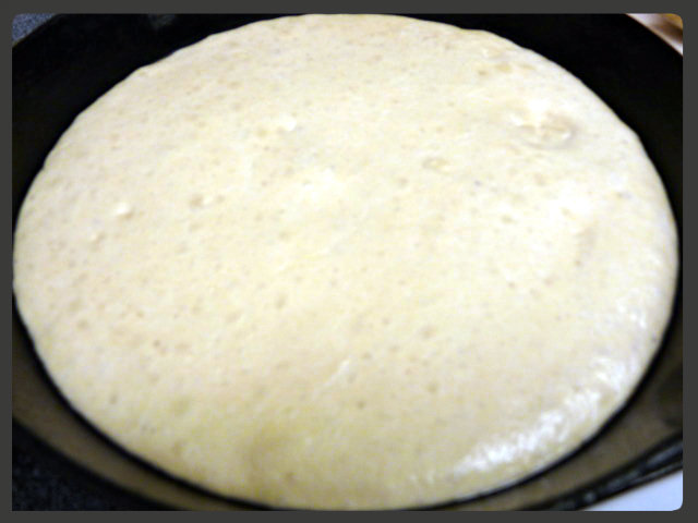 My dough after rising in the oven for 3 hours (I know it said 2, but I had to go to a doctor's appointment and then the store. I'm sure two will be fine)