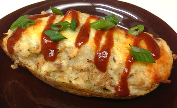 When finished, drizzle a little barbecue sauce on top and garnish with green onions.